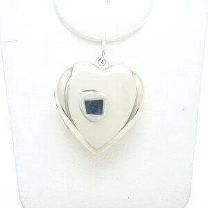 TIFFANY Heart Locket Pendant Charm Silver